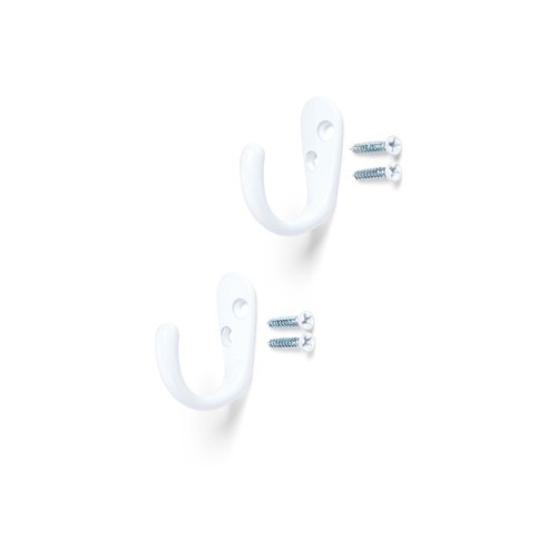 White metal hooks pack - 2-pack, 10lb